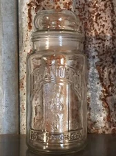 Vintage Planters Mr Peanut Clear Glass Jar 75th Anniversary 1981 Canister W/ Lid