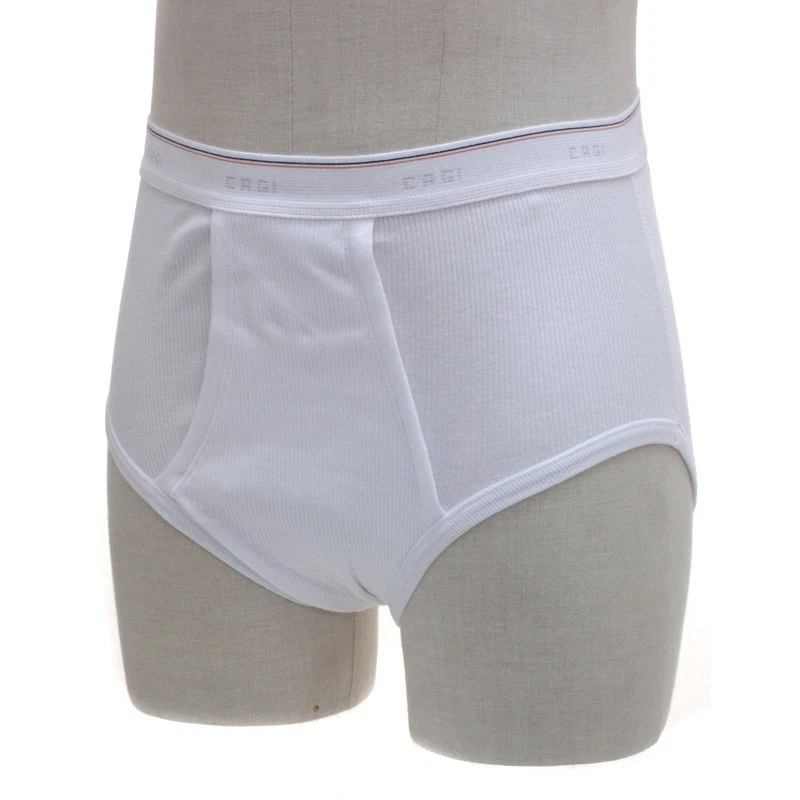 SLIP CLASSICO UOMO CAGI ART.1200 ALTO E APERTO DAVANTI 100% COTONE COLORE BIANCO - Immagine 4 di 4