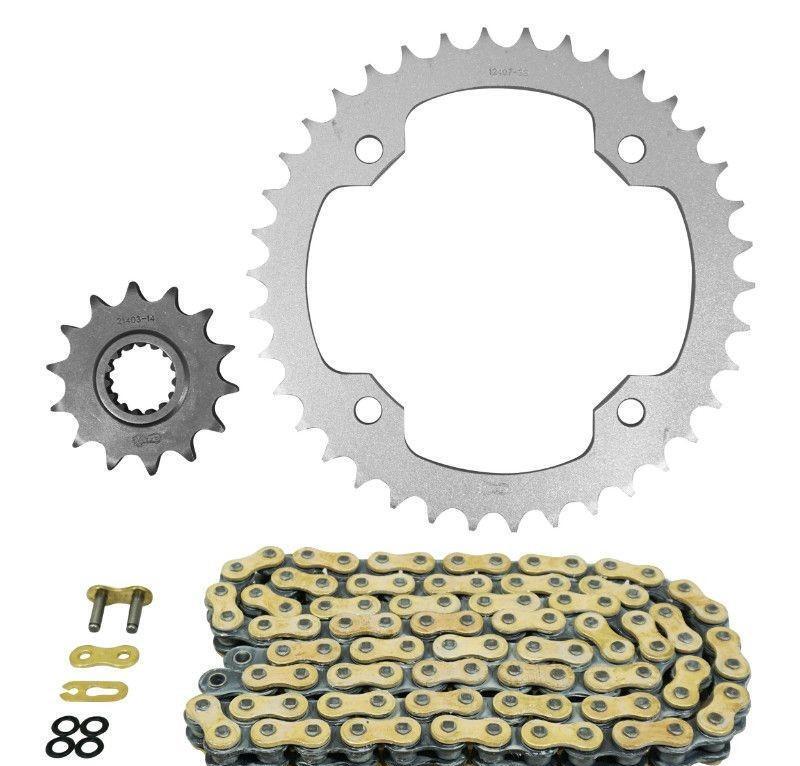 Kit chaine Afam 520 Yamaha 450 YZF R couronne acier renforcé