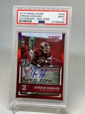 2016 RED ZONE JORDAN HOWARD AUTOGRAPH AUTO #D/15 INDIANA HOOSIERS RC PSA 9 POP 1