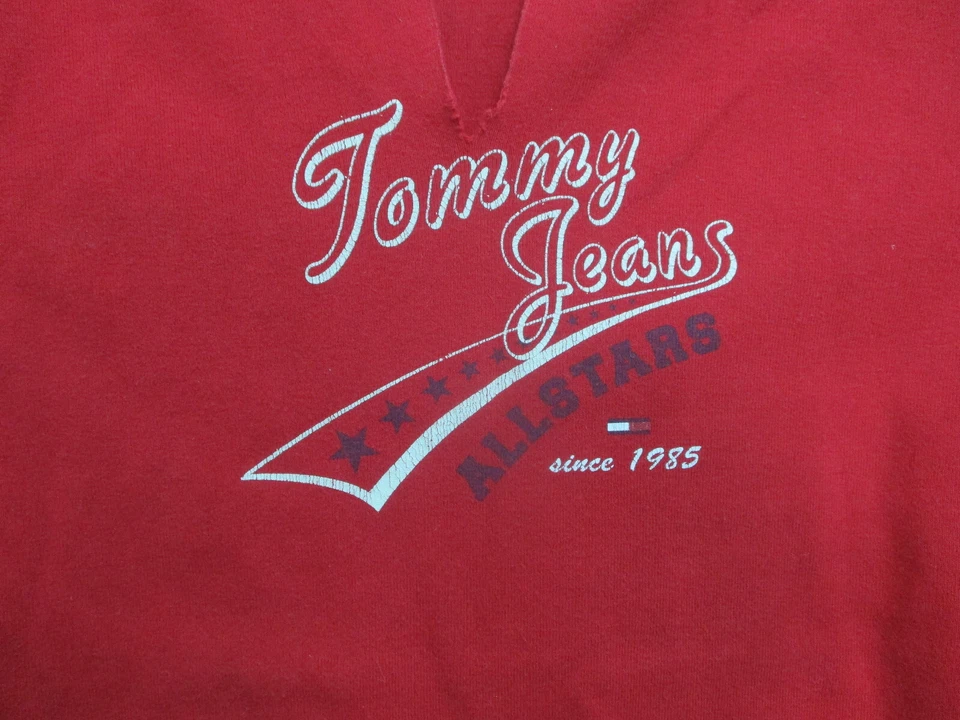 Camisa DE COLECCIÓN Tommy Hilfiger Grande Juvenil Roja Todas las Estrellas Deletrear Logo Niñas Años 90 Foto 3 de 4