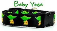 Baby Yoda dog collar handmade adjustable buckle collar 1"wide or leash Sci Fi