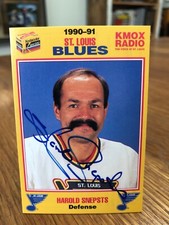 1990-91 KODAK KMOX ST. LOUIS BLUES HAROLD SNEPSTS SIGNED AUTOGRAPHED CARD A