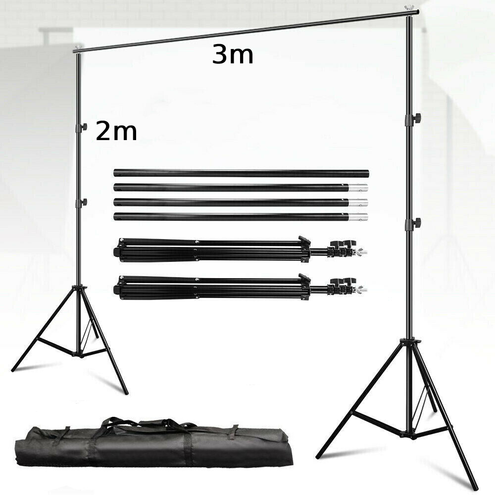 Support de fond 2x3m télescopique robuste avec barre transversale amovible