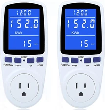 2 Pack Upgraded Watt Meter Power Meter Plug Home Electricity Usage Monitor, E...