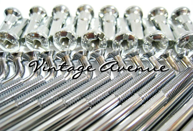 KAWASAKI G5 A/B/C 1973 1974 1975 JUEGO DE RADIOS RUEDA DELANTERA+TRASERA CON BOQUILLA 72 PIEZAS (A) Foto 2 de 3