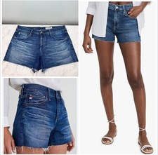 Women's AG Adriano Goldschmied Hailey Denim Cut Off Shorts Size 32 Blue
