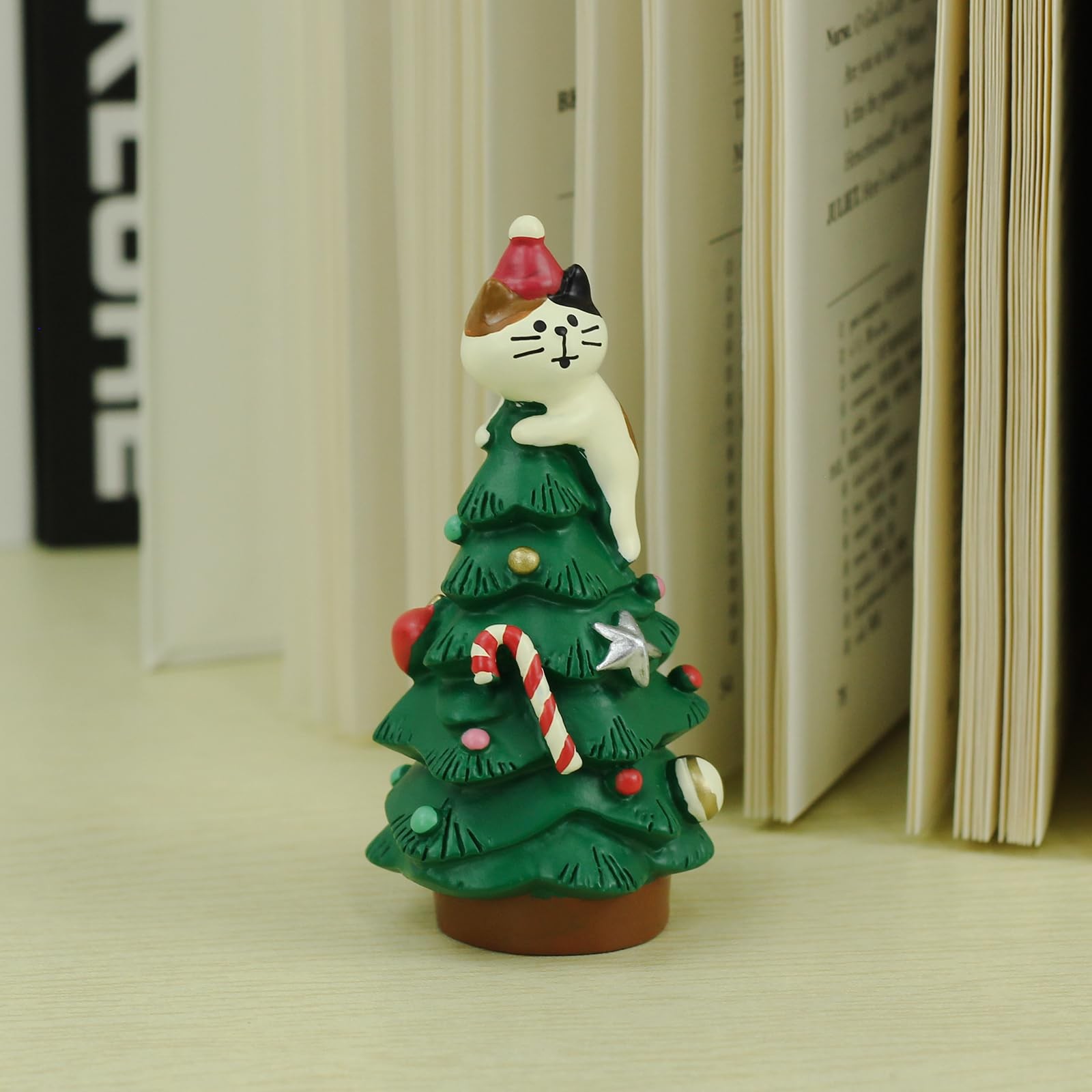 3.3 Inch Resin Christmas Cat Tree - Perfect for Office, Home or Gift - Adorab...