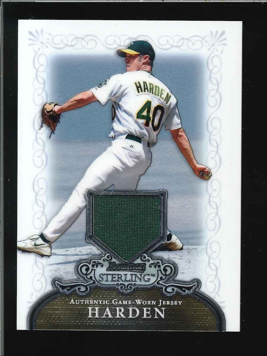 RICH HARDEN GAME USED JERSEY PATCH -  2006 Bowman Sterling #BS-JRH Athletics MLB