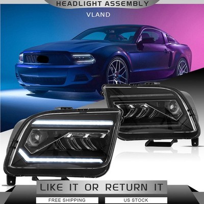 VLAND LED Projector Headlights W/Dynamic & Sequential For 2005-2009 Ford Mustang
