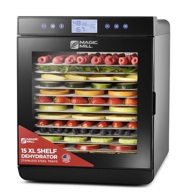 Magic Mill Premium Food Dehydrator Machine (15 Extra-Large Stainless Steel Trays
