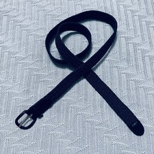 Vintage black bonded leather belt