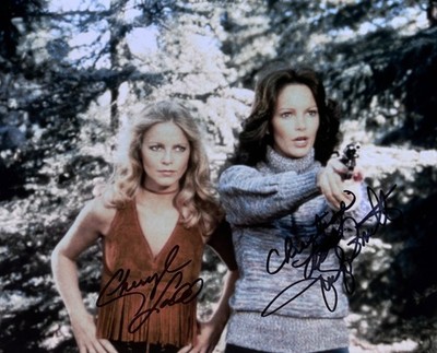 Cheryl Ladd  & Jaclyn Smith -3 Engel für Charlie-Autogramme- Großfoto 20 x 25 cm