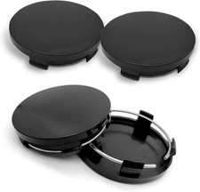 4PCS Black ABS Snap-in Wheel Center Caps, 2.36" OD 2.2" ID, Unive Color: Black