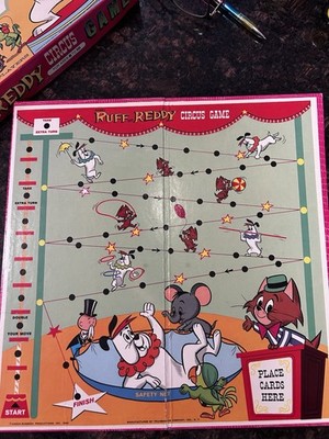 Vintage 1962 Hanna-Barbera Ruff and Reddy Circus Game Transogram Board Game