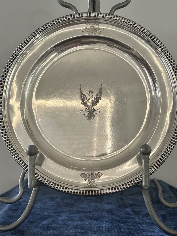 Antique Sterling Silver Salvers Set Of 2
