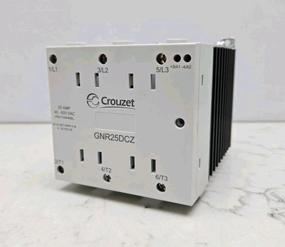 Crouzet GNR25DCZ Solid State Relay 25 Amp 48-600 Vac Per Channel Used