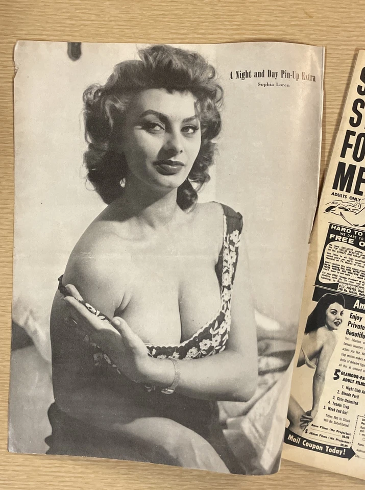 Night and Day magazine April 1958 burlesque Sophia Loren - Image 3 of 4