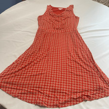 Maeve By Anthropologie Brianna Cowl Neck Orange Daisy Floral Dress Size Medium