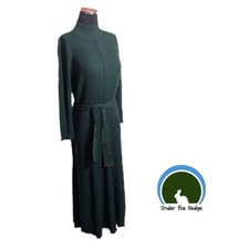 Calvin Klein Green Ribbed Knit Long Dress | Large | Classic Minimalist Fall G2