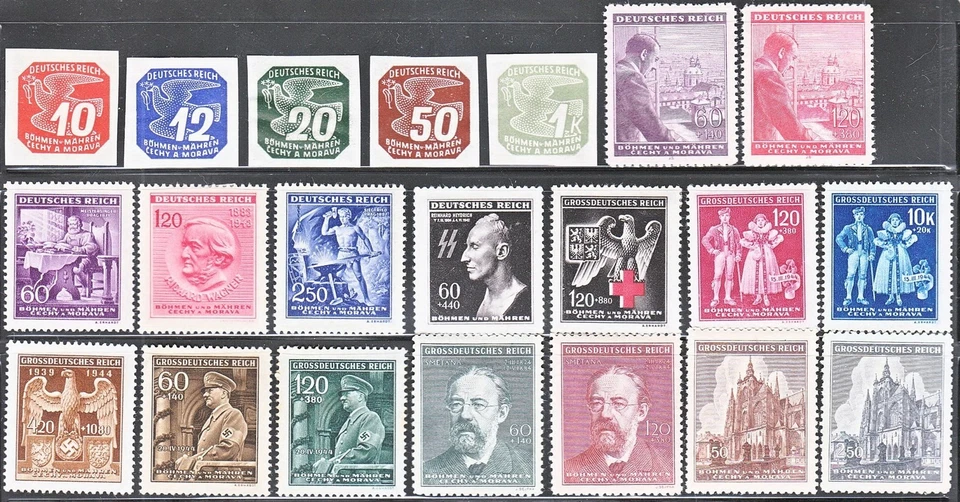 Stamp Germany Bohemia Czechoslovakia Mi 020-142 1940 WWII 3rd Reich Set MNG - Image 4 of 4