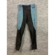 Kerrits Riding Tights Girls Size M Blue Black Houndstooth Ultrasuede Knee Patch