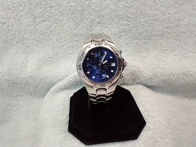 BULOVA ''MARINE STAR'' 100m MEN's ALL S/S BLUE FACE DATE/CHRONO BRACELET WATCH