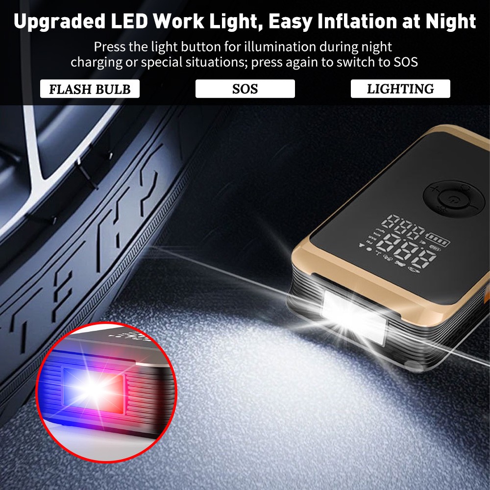 Car Jump Starter with Air Compressor Battery Jumper Box Charger Booster 99800mAh