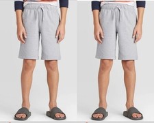 Lot of 2 pr NWT Cat  Jack Boys' Knit Pull-On Shorts L 12/14 Gray