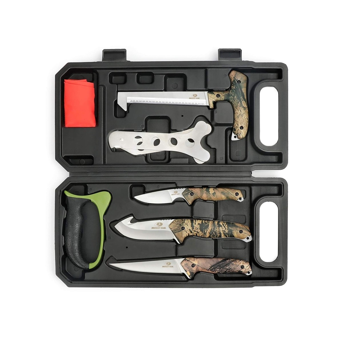 Kit D'outils De Pêche Mossy Oak 3 Pièces : Pince Multifonction, Couteau, Dégorgeoir, Parfait Pour La Pêche En Mer Et En Rivière