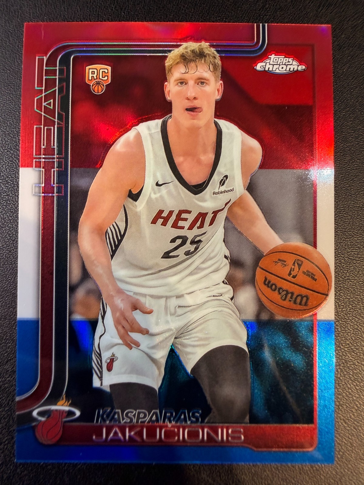 2025-26 Topps Chrome - Kasparas Jakucionis (RC) #270 - Red White & Blue - Heat