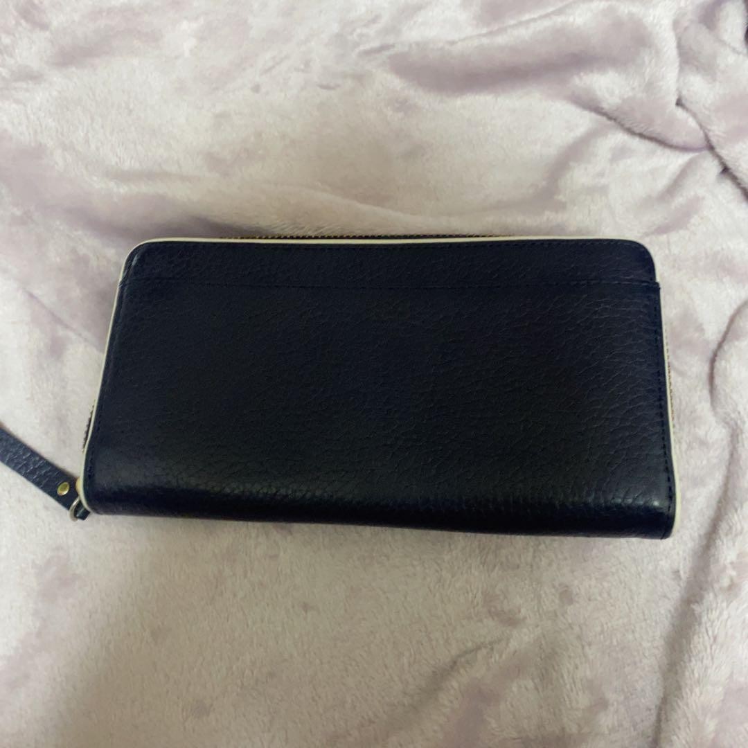 Kate Spade long wallet with fringe design in navy thumbnail 2