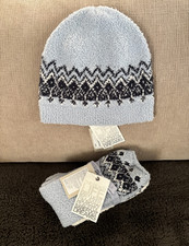 NWT Barefoot Dreams Fair Isle Beanie and Socks Set Snow Drop Multi Retail 103