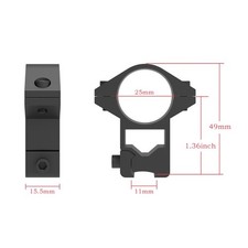 1'' Scope Rings 3/8' Dovetail Medium Profile .22 caliber Riflescope rings 1 pair
