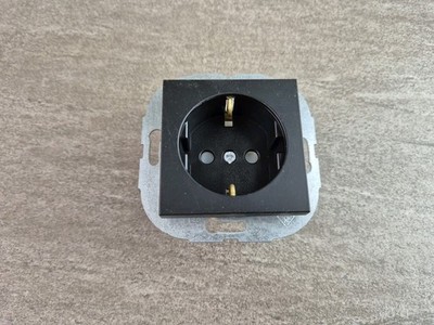 Steckdose mit Kindersicherung Düwi Rev Architaste Schwarz SOFT TOUCH 