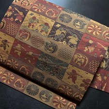 Nagoya Obi Belt Band Kyusun Pure Silk Kimono Nagoya Style Full-pattern (K1884)