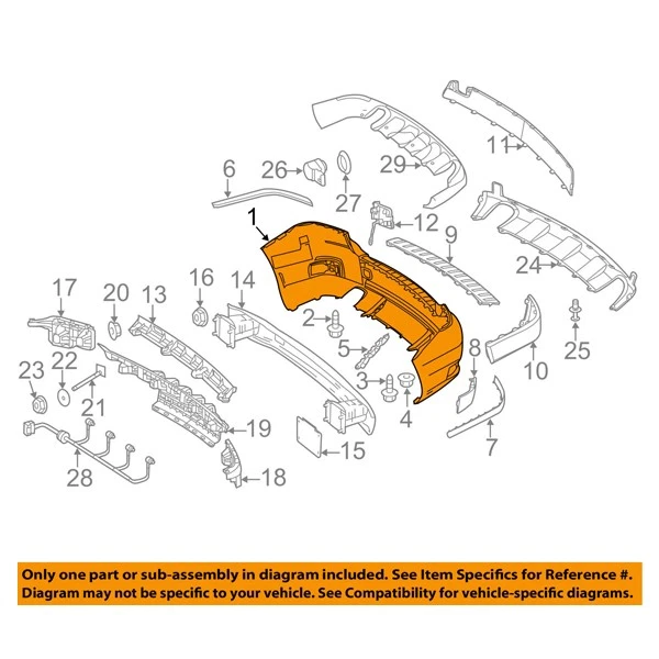 For 10-12 GLK350 w/o-AMG/Sport Rear Bumper Cover Assembly w/o Park Sensor Holes Foto 3 de 4