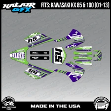 Kalair GFX Graphics Kit for Kawasaki KX85 KX100 (2001-2013)  SPLIT-purple