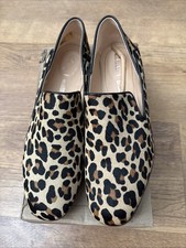 NIB Clarks Pure Viola Leopard Print Slip On Flat Shoes