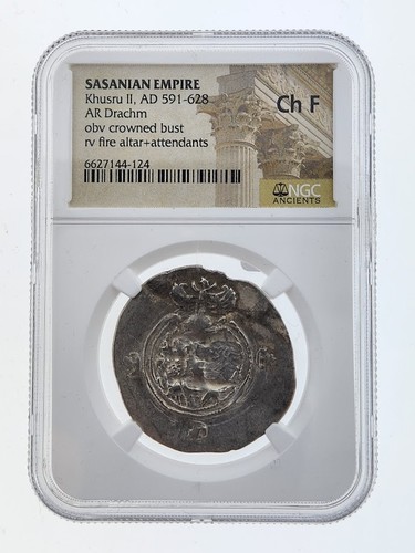 591-628 Sasanian Empire Khusru II, NGC Ch F