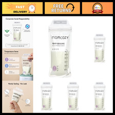 Breastmilk Storage Bags - Temp-Sensing, Disposable, 6oz Self-Standing, No-Leak,