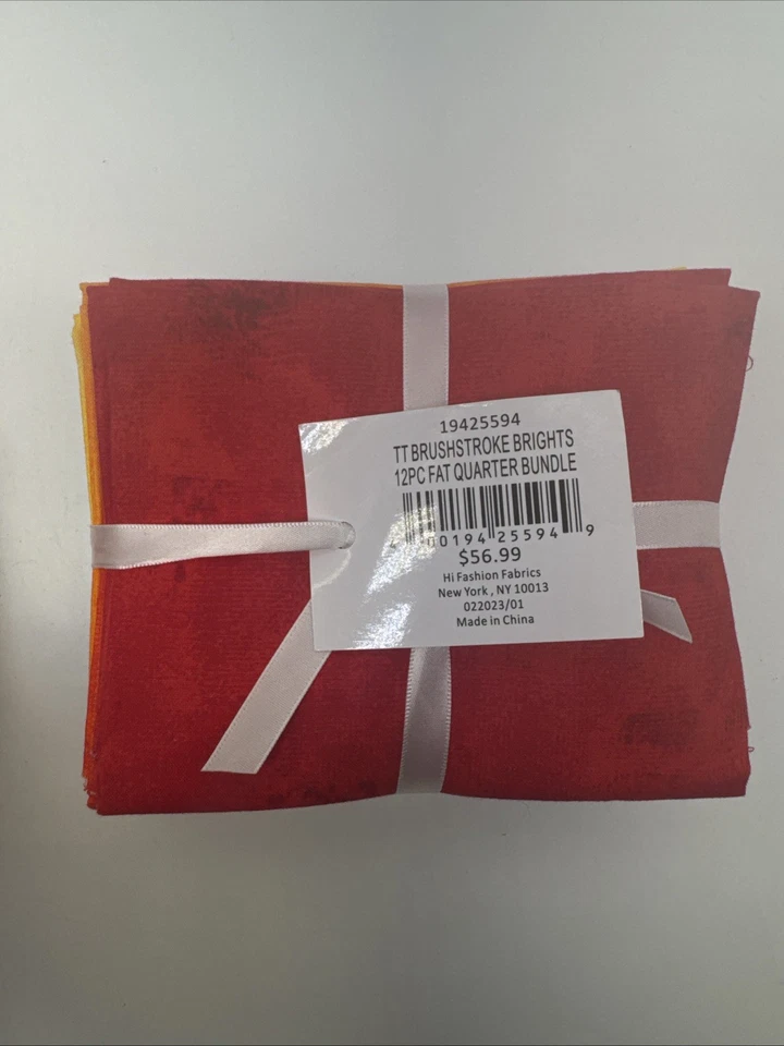 Hi-Fashion Fabrics 18’x22’Fat Quarter-12 Pieces TT Brushstroke Brights  - Image 2 of 3