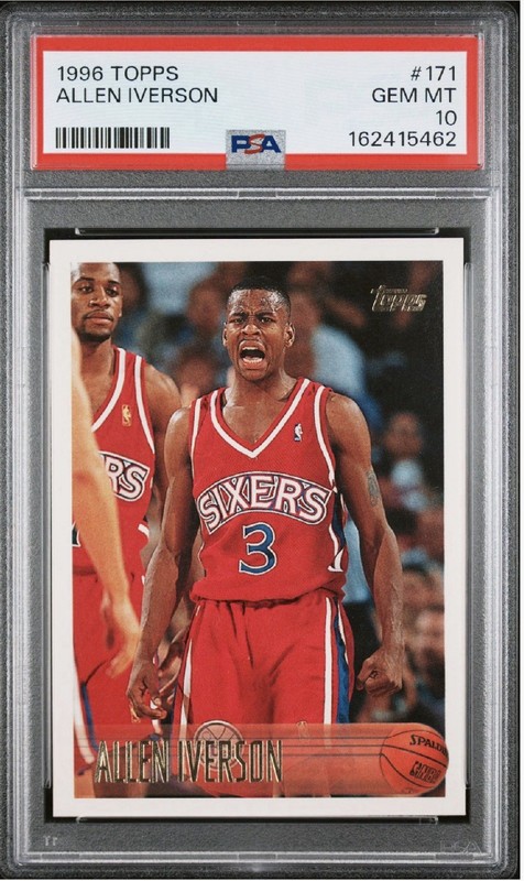 1996 Topps Allen Iverson PSA 10 Rookie Card