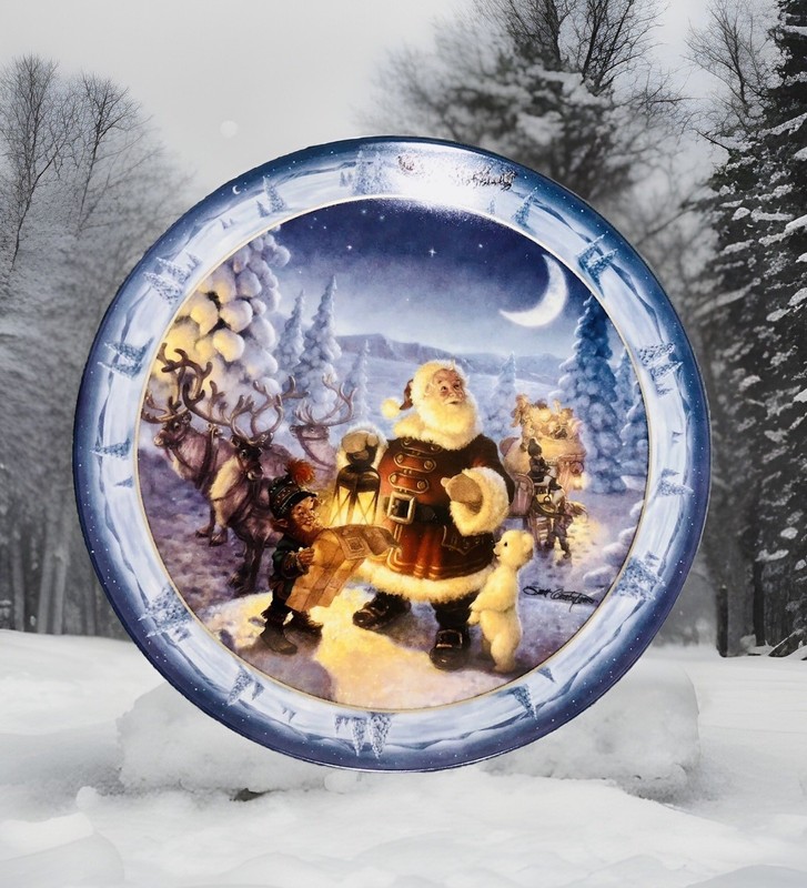 Bradford Exchange "Checking It Twice" Limited Edition Christmas Collector Plate