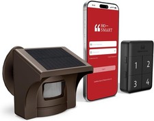 eMACROS Pro 4 Solar Driveway Alarm - 1/2 Mile Range, Rechargeable Base Stat