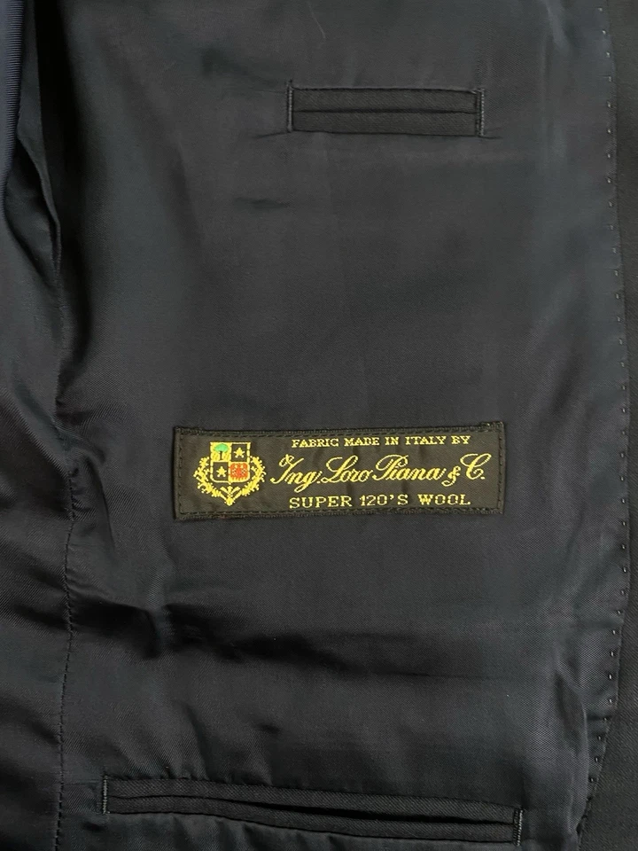 Chaqueta Traje J Crew 36 S Azul Marino Lana Sólida Ludlow Loro Piana Italia Calce Ajustado Lujo Foto 4 de 4