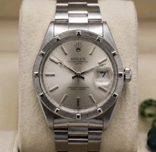 Rolex Oyster Perpetual Date 1501 34mm Silver Dial Engine Turned Bezel Auto Rolex Oyster Perpetual Date 1501 34mm Silver Dial Engine Turned Bezel Auto