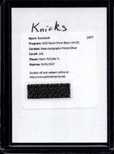 2024-25 Panini Prizm Black Kevin McCullar Jr. Auto Silver Prizm RC #246 Knicks