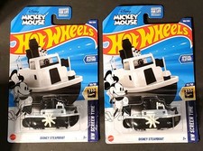 Hot Wheels HW Screen Time 10/10 Mickey Mouse DISNEY STEAMBOAT set of 2 NEW