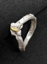 3 mm breiter   Ring  Silber 999  abstraktes Design  FLAMERE Damenring